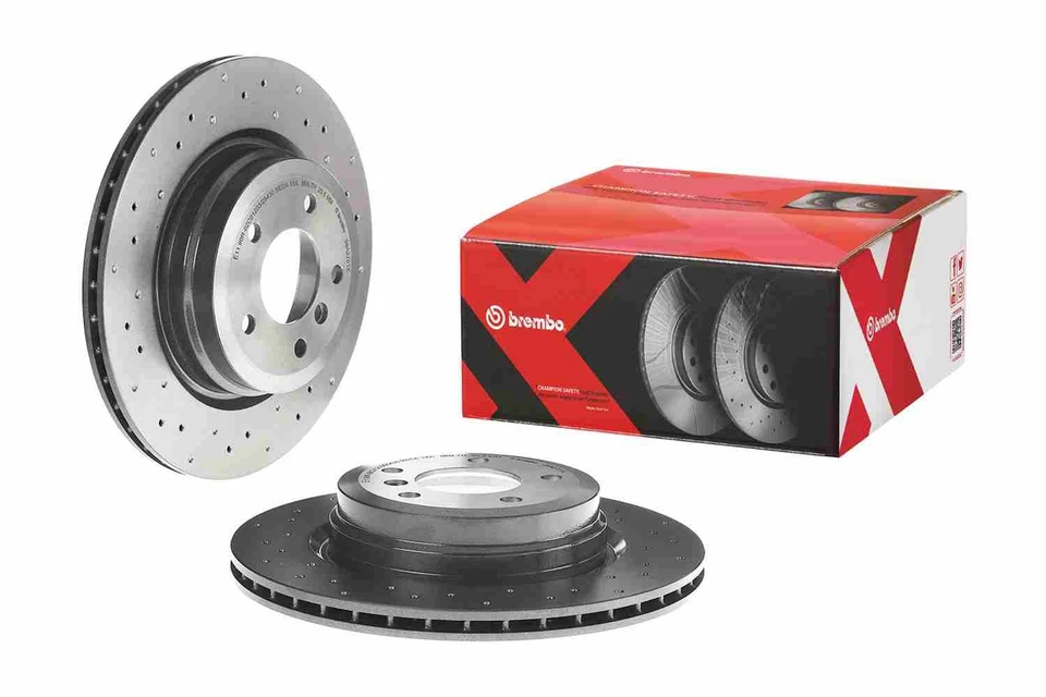 2x Brake Discs Pair Vented fits BMW X1 E84 3.0 Rear 09 to 11 N52B30A 336mm Set - Image 2 of 4