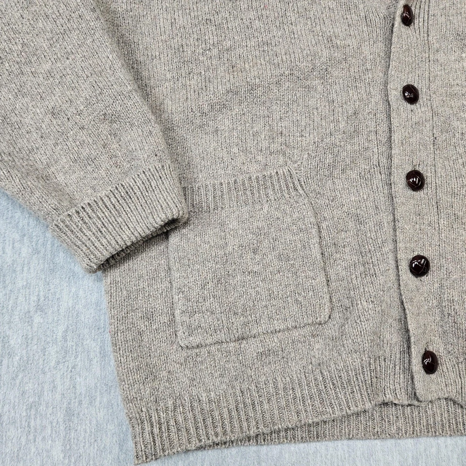 Suéter Orvis Para Hombres XL Beige Mezcla de Lana Chal Cuello Cárdigan Botón Delantero Foto 2 de 4