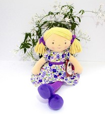 Personalised Rag Doll Peggy 40cm Baby Girl Gift Name Embroidered, Tiriki Bonikka