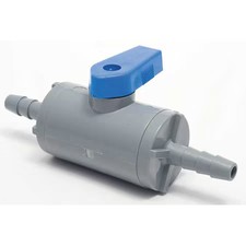 1/2" Barb Pvc Ball Valve Inline, Handle Type: Long, 7126290