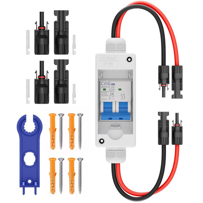 Solar Panel Disconnect Switch 20A DC 500V Circuit Breaker Box PV Outdoor IP65