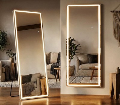Alpen 64X21 Full Length Mirror Led Lights Lighted Full Body Mirrors Aluminum