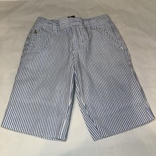 Boys Polo Ralph Lauren Blue And White Stripe Shorts Size 5 Excellent