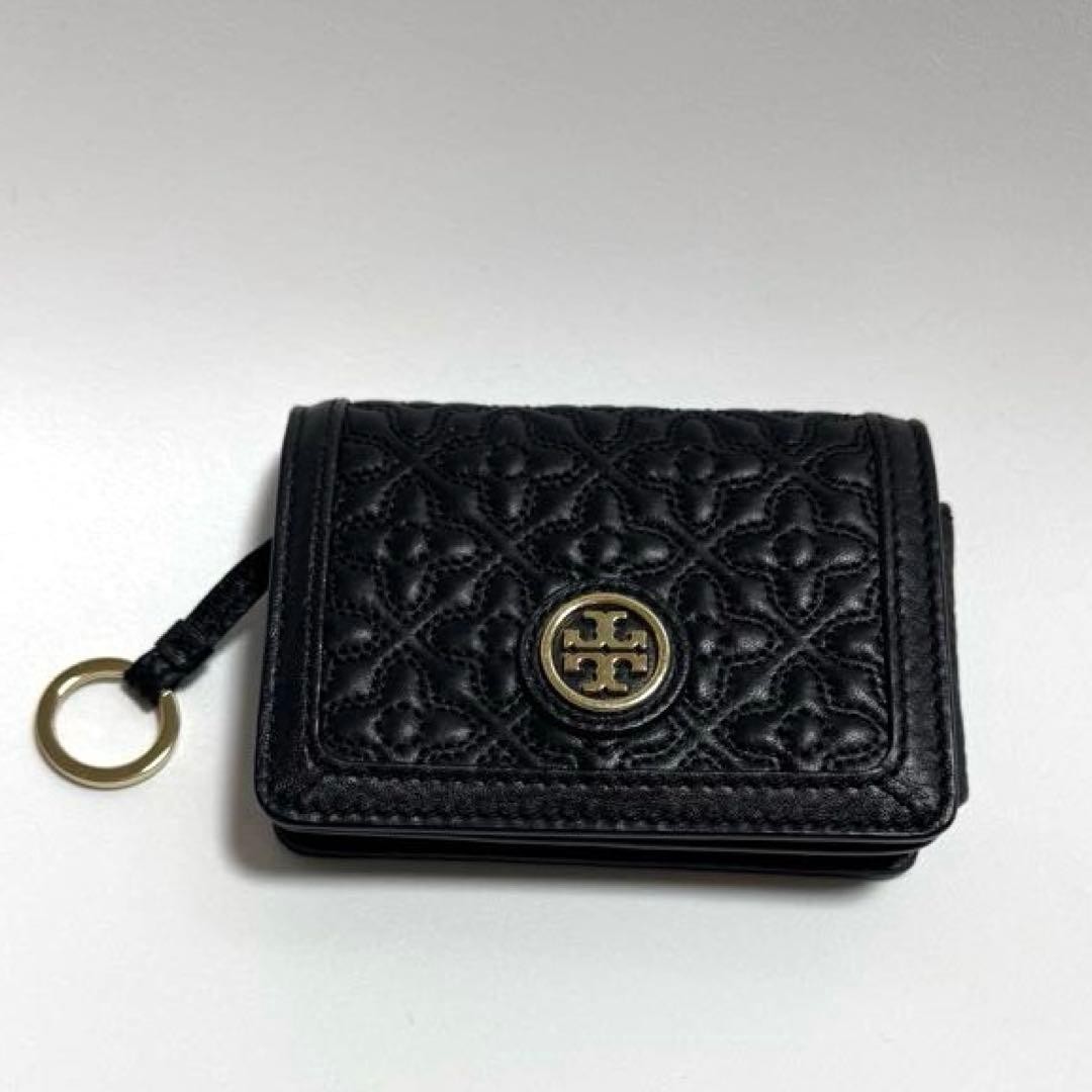 TORY BURCH Black Leather Card Case with Keyring, 7.5x11cm, Unused thumbnail 7