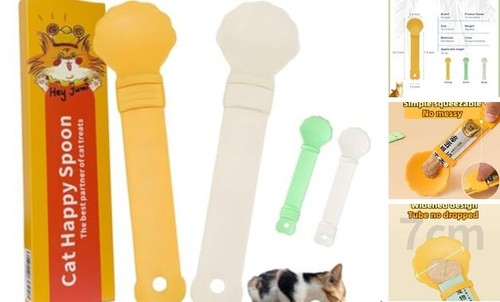 2pcs Cat Strip Feeder, Happy Spoon for Cats, Lickable Squeezable Creamy Treat,