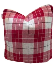 Storehouse Red Plaid Pillow Covers Decor 100% Cotton Knit 19x19 Christmas Cabin