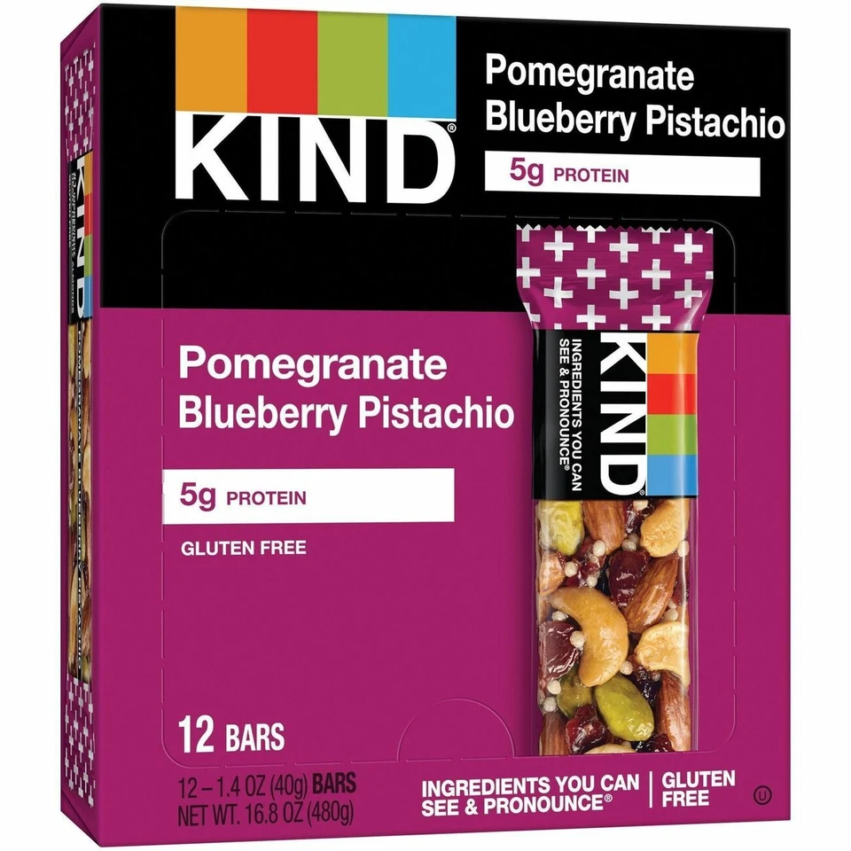 Barra Kind Pomegranate Blueberry Pistachio Plus - Sin gluten, sin colesterol, Foto 2 de 4