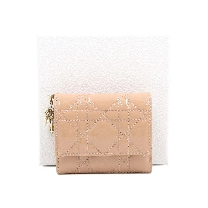 Portefeuille Dior rose patent Lady Lotus 44082 114370429