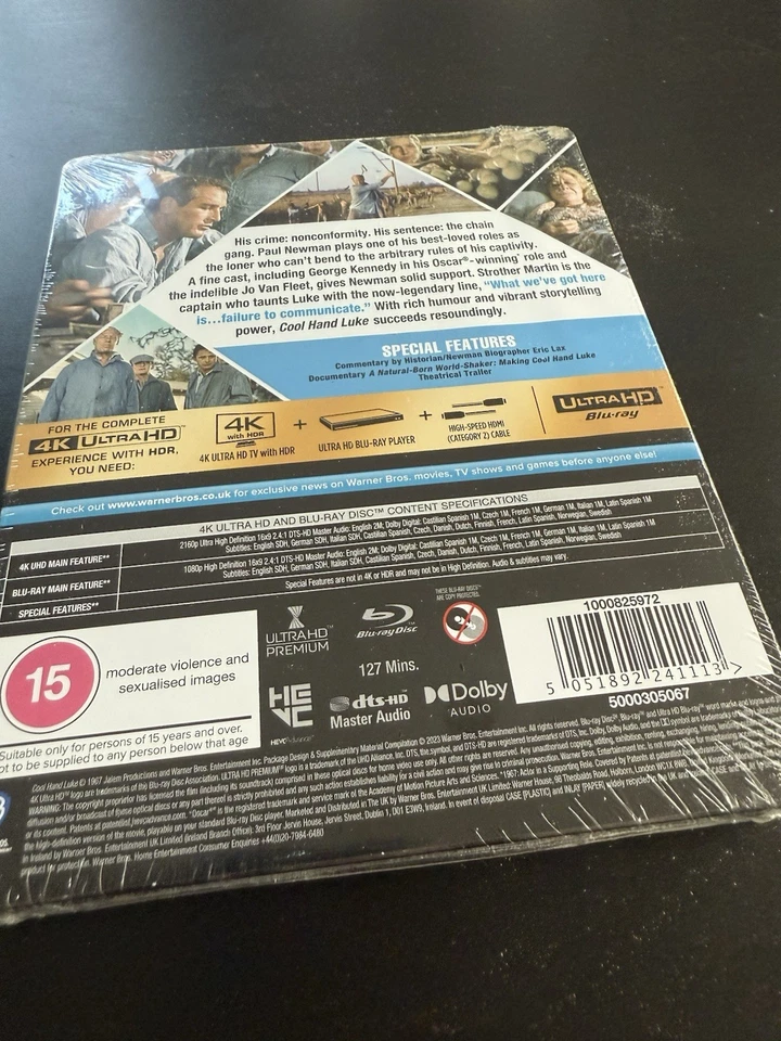 Cool Hand Luke (4K UHD & Bluray Steelbook) - Paul Newman - Brand New Sealed - Image 4 of 4