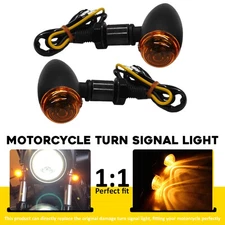 Motorcycle Turn Signal Lights Mini Bullet Blinker Amber Lens Indicator Light B