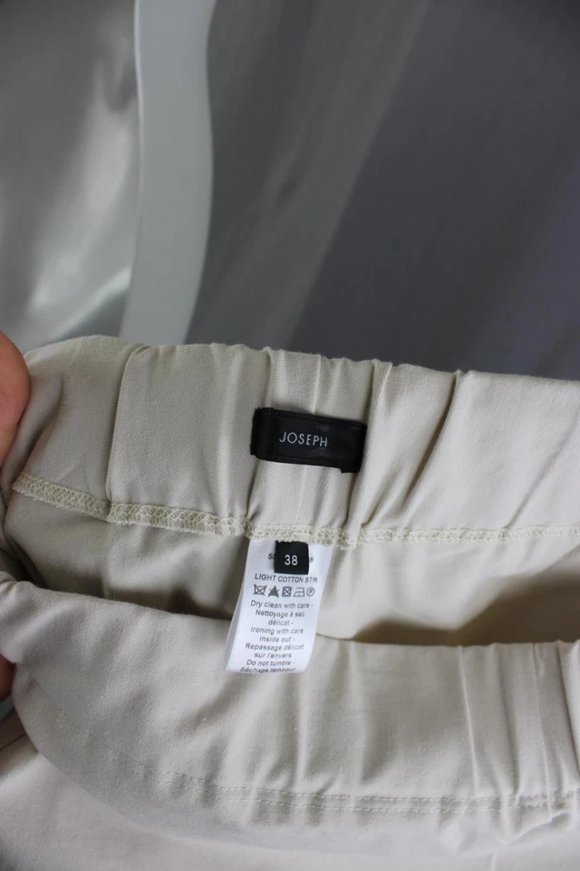 Pantalones legging Joseph para mujer beige cintura elástica tiro medio algodón ligero 38 EE. UU. 6 Foto 3 de 4