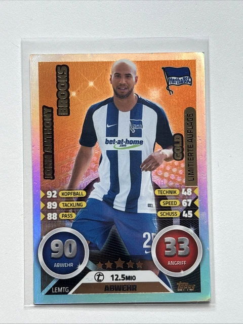Match Attax Bundesliga 16/17 Extra John Anthony Brooks Gold Limitierte Auflage