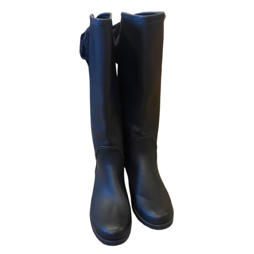 Sz 8B- COACH Tristee Waterproof Rubber Rain Boots Fleece Lined Corset Lace Up - Picture 2 of 6
