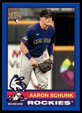 2025 Topps Heritage Aaron Schunk Rookie Colorado Rockies #90 Blue Border