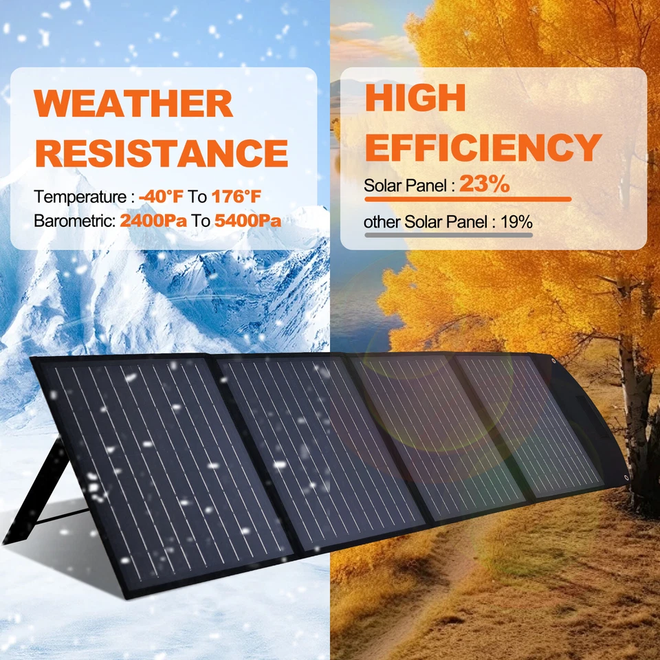 300W 12V Portable Folding Solar Panel Kit for Car/Caravan/Power Station/Camping - Image 3 of 4