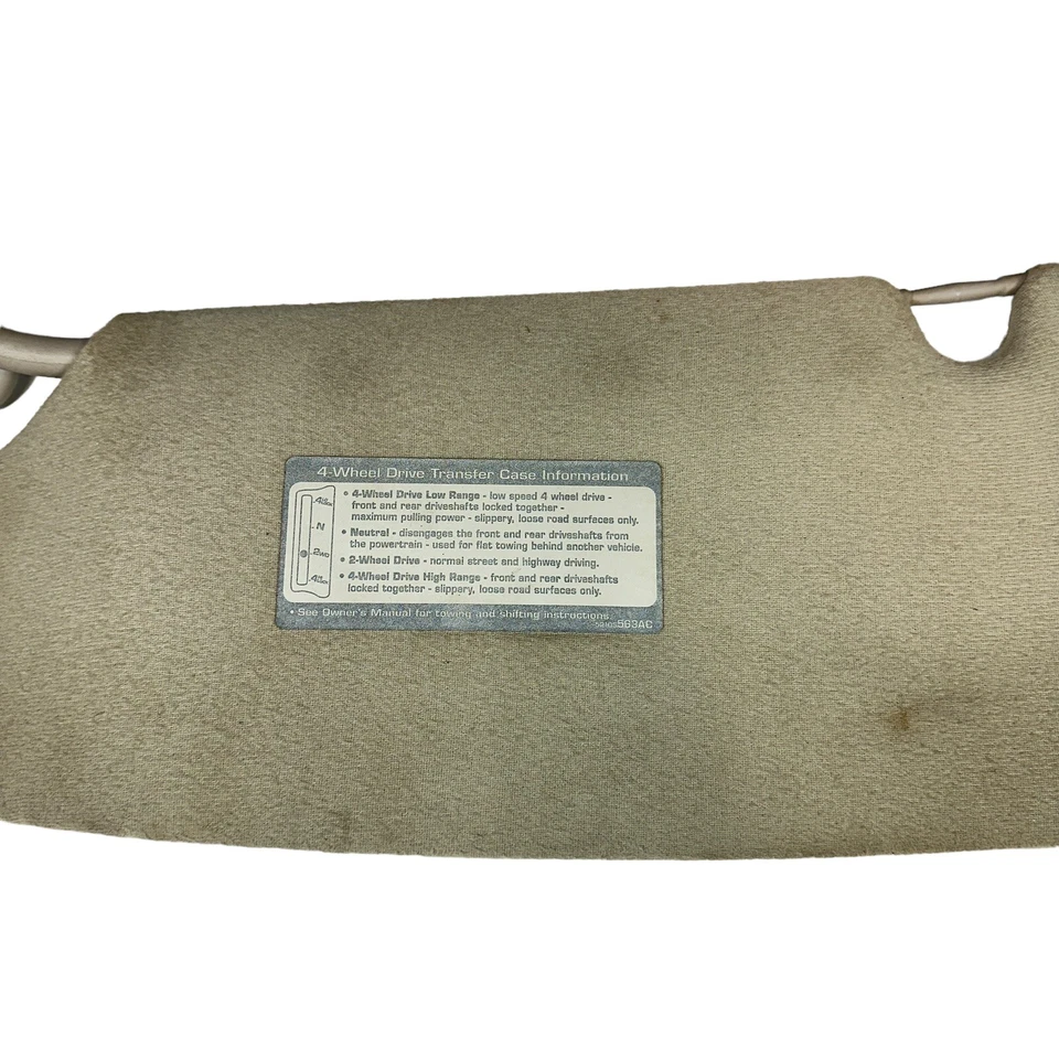 Оригинальный бежевый солнцезащитный козырек для левой и правой стороны Dodge Dakota 2000 00 01 - Изображение 4 из 4