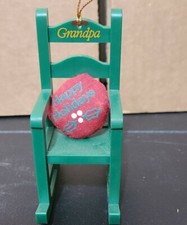 Vintage AVON TIMELESS TREASURES CHRISTMAS ORNAMENT GRANDPA Rocking Chair VTG