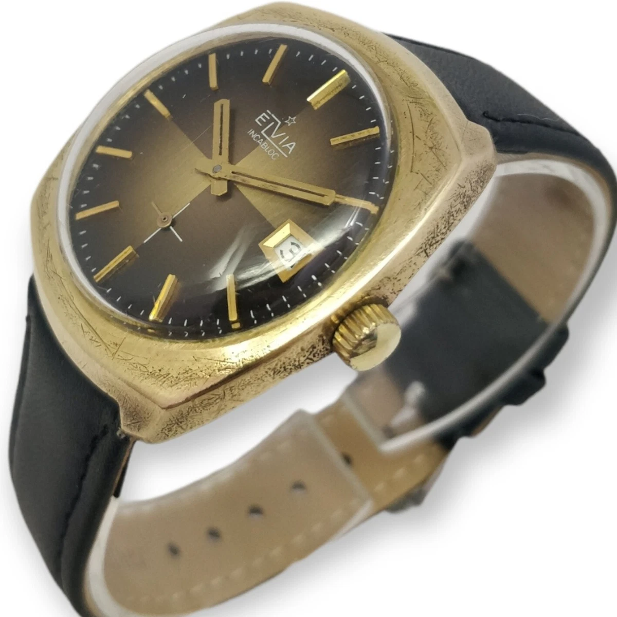 Elvia Calibre Fe 233 66 Circa 1970 Lebrocantheure Montre Vintage