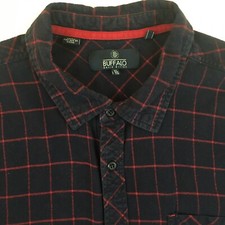 Buffalo Navy Blue Plaid XL Flannel Long Sleeve Men's Casual Button Shirt 0005