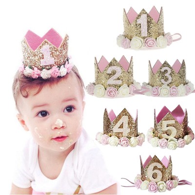 Kids Girl Toddler Flower Crown Headband Hair Band Headwear