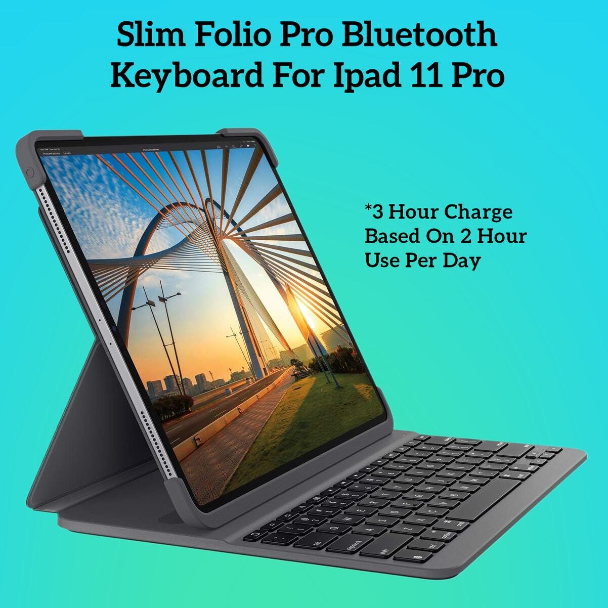 Logitech Slim Folio Pro Bluetooth Keyboard Case for iPad Pro 11-inch