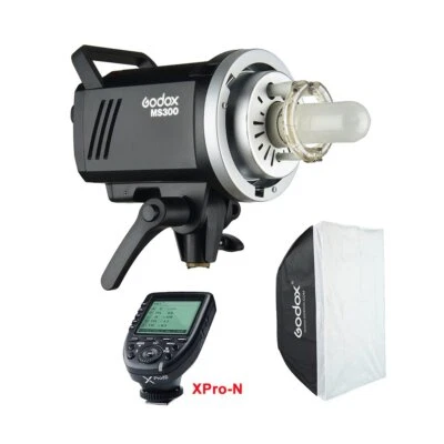 Godox MS300 2.4G Kompakter Studioblitz + XPro-N Transmitter für Nikon + Softbox - Bild 1 von 4