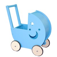Timy Baby Walker Doll Pram Toddler Wooden Push And Pull Toy Blue Timy Baby Walker Doll Pram Toddler Wooden Push And Pull Toy Blue