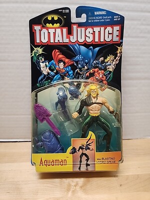 Total Justice Aquaman with Blasting Hydro Spear 1997 Vintage NIB