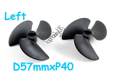 2PCS D57mmxP40 3-Blades Nylon RC Boat Propeller for 3/16'' Shaft (US SELLER/SHIP)