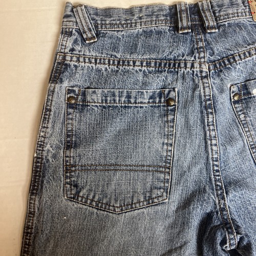 ECKO UNLTD Denim Foundry long Shorts size 14 Boys 1972 Embroidery Logo - Picture 9 of 10