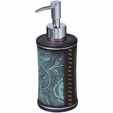 JT International Turquoise Floral Soap Pump