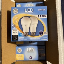 Eight GE 100 Watt Equivalent 15 Watt LED Daylight Dimmable Bulbs 1600 Lumens