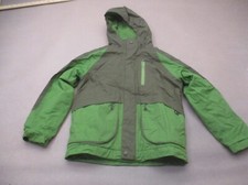 REI Size S Boys Full Zip Snap Stand Collar Pocket Hood Fleece Lined Jacket 425