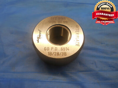 JOHNSON GAGE 11/16 20 UN 1B 2B 3B SET THREAD RING GAGE .6875 GO ONLY PD = .6514
