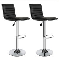 Two Breakfast Bar Stools Set Footrest Seats Faux Leather Chairs Chrome Dining Two Breakfast Bar Stools Set Footrest Seats Faux Leather Chairs Chrome Dining