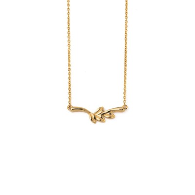 9K massives Gold Olivenblatt Halskette, zierliche Goldkette, griechischer Olivenschmuck