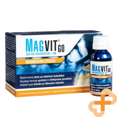 Magvit Go 300mg Magnesium + Vitamin B6 Liquid Ergänzung Muskel Herz 8 Aufnahmen