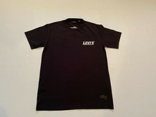 Vintage Levi's Black Graphic T-Shirt Small White Script Chest Logo Size S