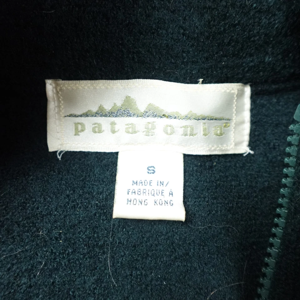 Vintage Patagonia Sweater Mens Small Green Wool Pullover 1/2 Zip 90s Heavyweight - Image 4 of 4