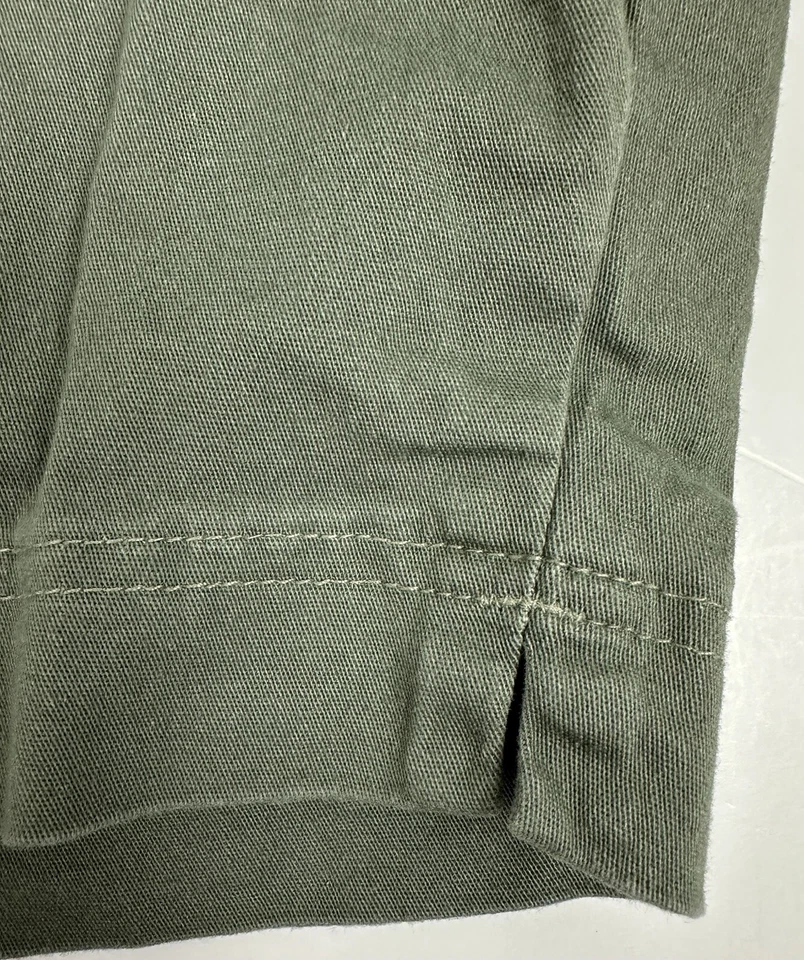 Pantalones Cortos Longline Vintage M Años 90 Hace Años 50 Verde Oliva Elástico Algodón Minimalista Mamá Foto 3 de 4