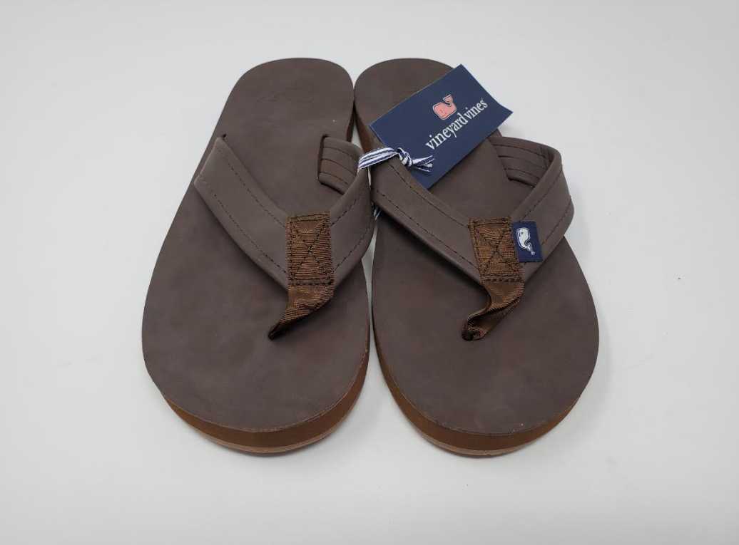 Vineyards Vines Brown Leather Flip Flops Sandals Mens Size 8 Amazon.com | vineyard vines Men main image 3