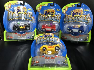 mighty beanz Machinez Race Vehicle Car 1 Exclusive Beanz & Machinez.-Set Of 4.