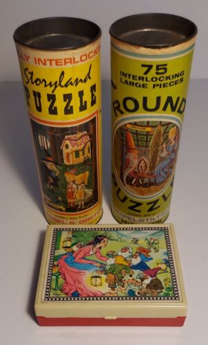Menge 3 Vintage Puzzles Hänsel & Gretel, Rumpelstilzchen & Schneeweiß - Bild 1 von 16
