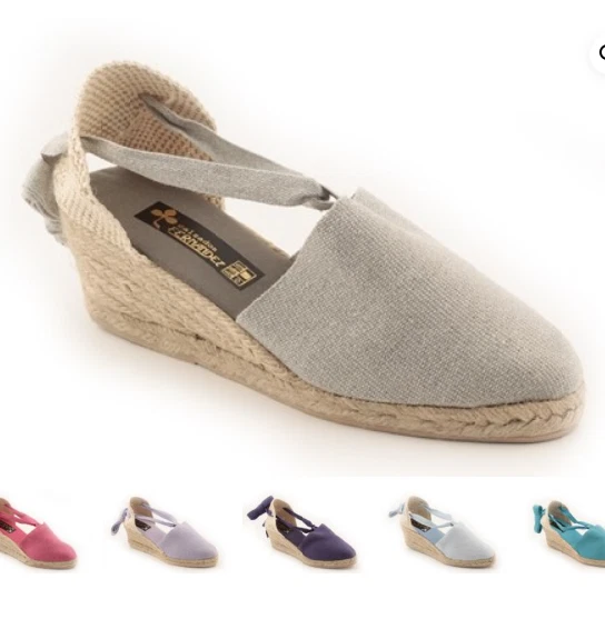 Wedge Espadrilles Lace Up Ankle Tie Women Sandals Various Colours Made in Spain