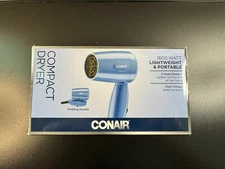 Compact Hair Dryer With Dual Voltage-Folding Handle Travel Ease 1600W Conair New