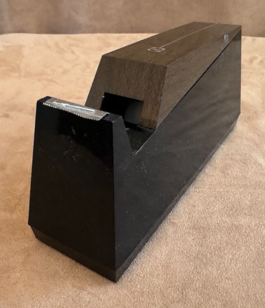 Vintage Tape Dispenser Desktop Pat brown black 1970s MCM Ketcham & McDougall-image