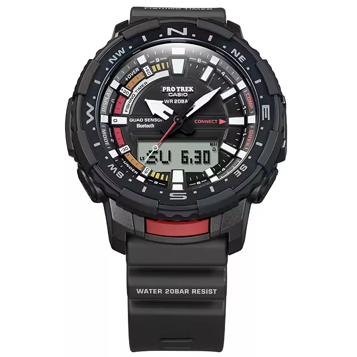 Casio ProTrek Quad Sensor Fishing Timer Bluetooth Titanium Band Watch  PRT-B70T-7