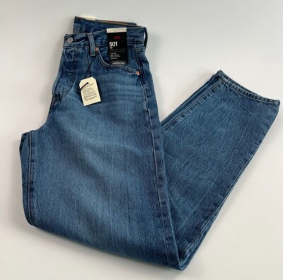 Levi's Premium Women 501 '81 Tapered Leg High Rise Button Fly Jeans  Blue  NWT