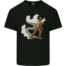 T-Shirt En Coton Pour Hommes LGBT Avec Patins À Roulettes Rétro