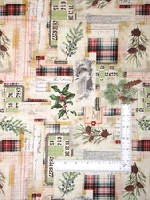 Christmas Greenery Collage Fabric By Yard Holiday Tim Holtz Cotton Free Spirit
